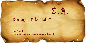 Dorogi Máté névjegykártya