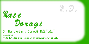 mate dorogi business card